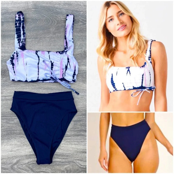 l*space Other - L*Space Tie Dye Wilder Bikini Top & Frenchi Bottoms, midnight blue